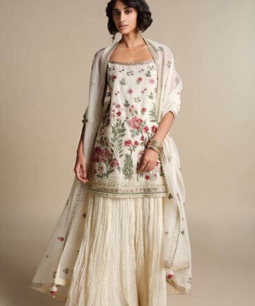 White Sharara Suit Set