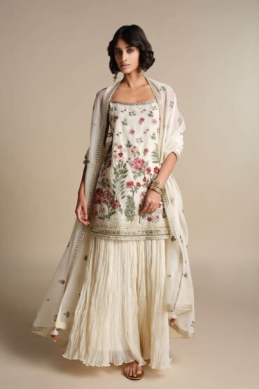 White Sharara Suit Set