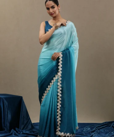 Blue Georgette Saree