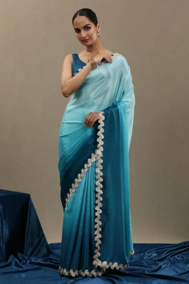 Blue Georgette Saree