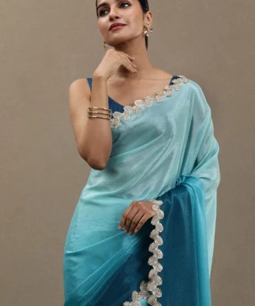 Blue Georgette Saree