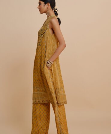 Yellow A-line Kurta Set