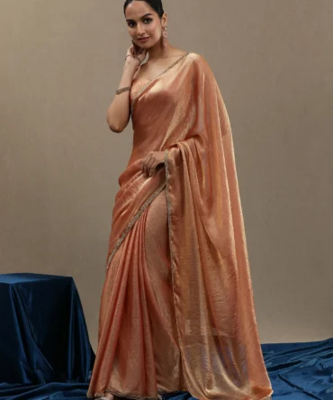 Soft Peach Organza Saree