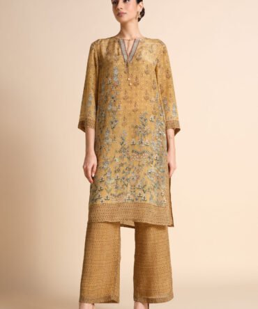 Printed Yellow Kurta Set