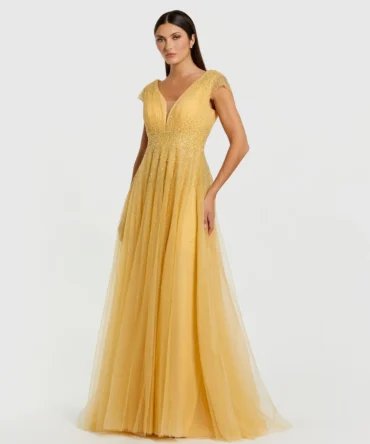 Yellow Floor-Length Gown