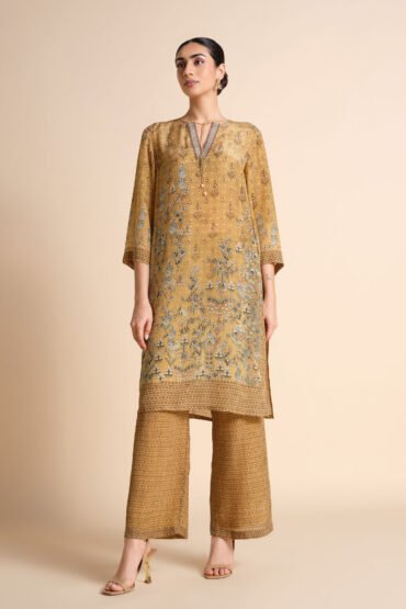 Printed Yellow Kurta Set