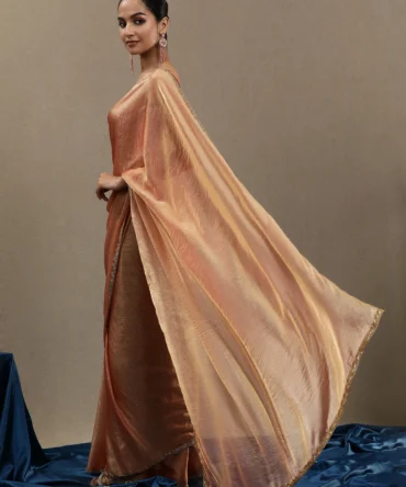 Soft Peach Organza Saree