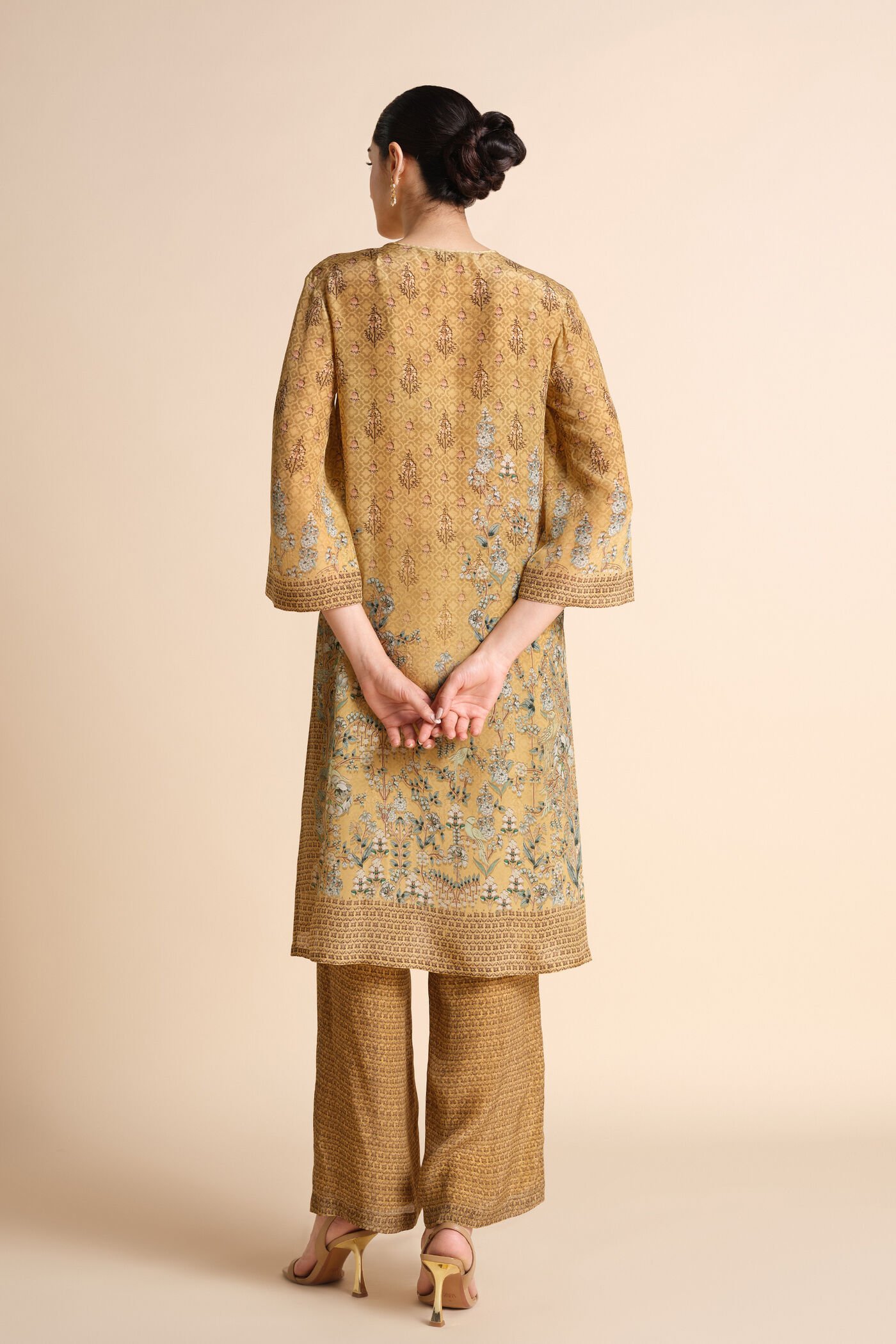 Printed Yellow Kurta Set