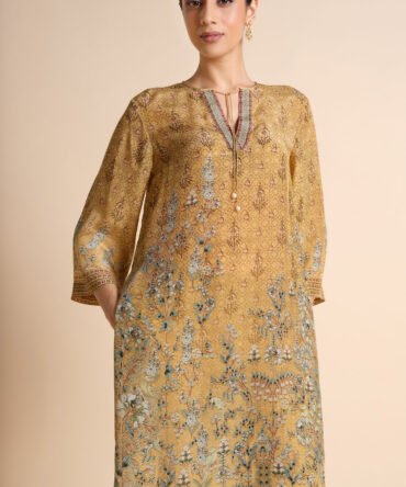 Printed Yellow Kurta Set
