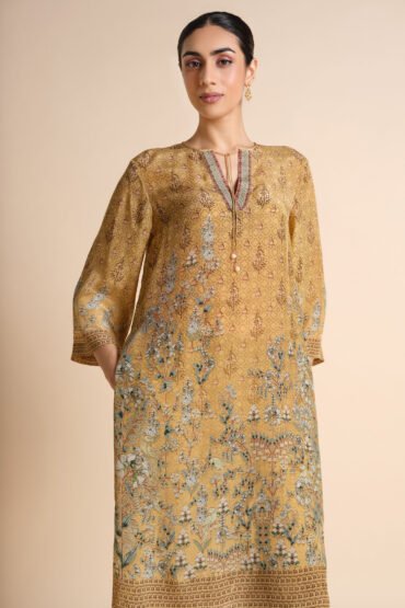 Printed Yellow Kurta Set