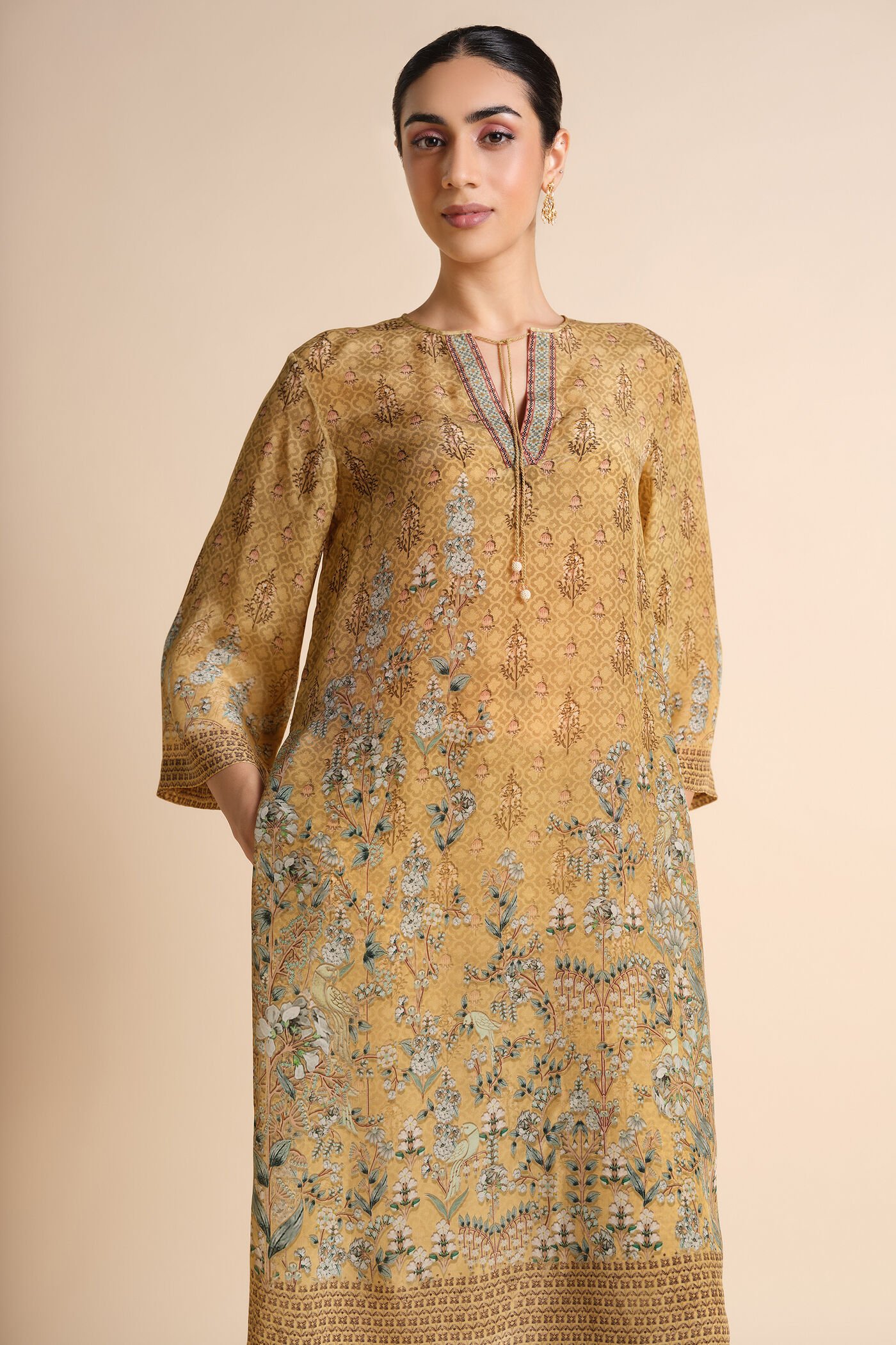 Printed Yellow Kurta Set