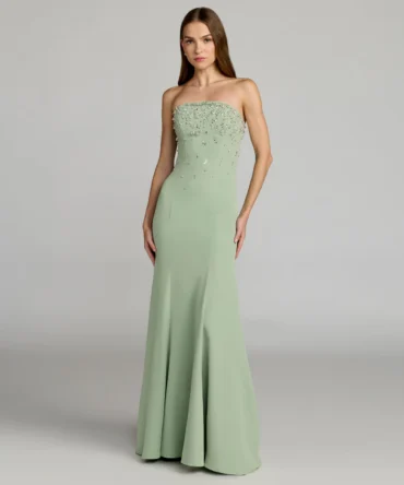Green Crepe Gown
