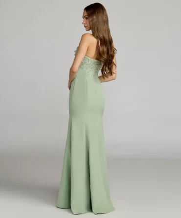 Green Crepe Gown