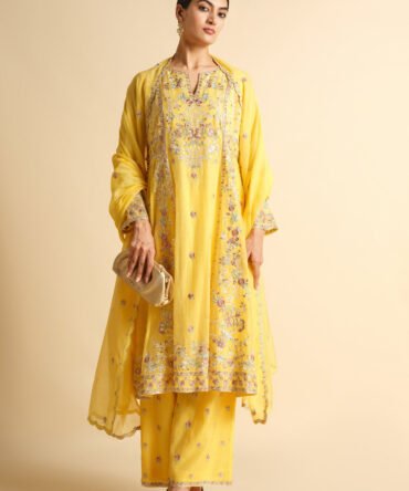 Yellow Cotton Kurta Set