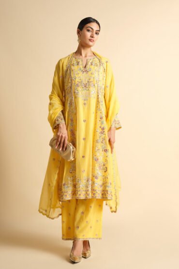 Yellow Cotton Kurta Set