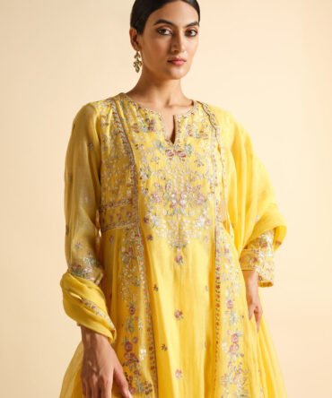 Yellow Cotton Kurta Set