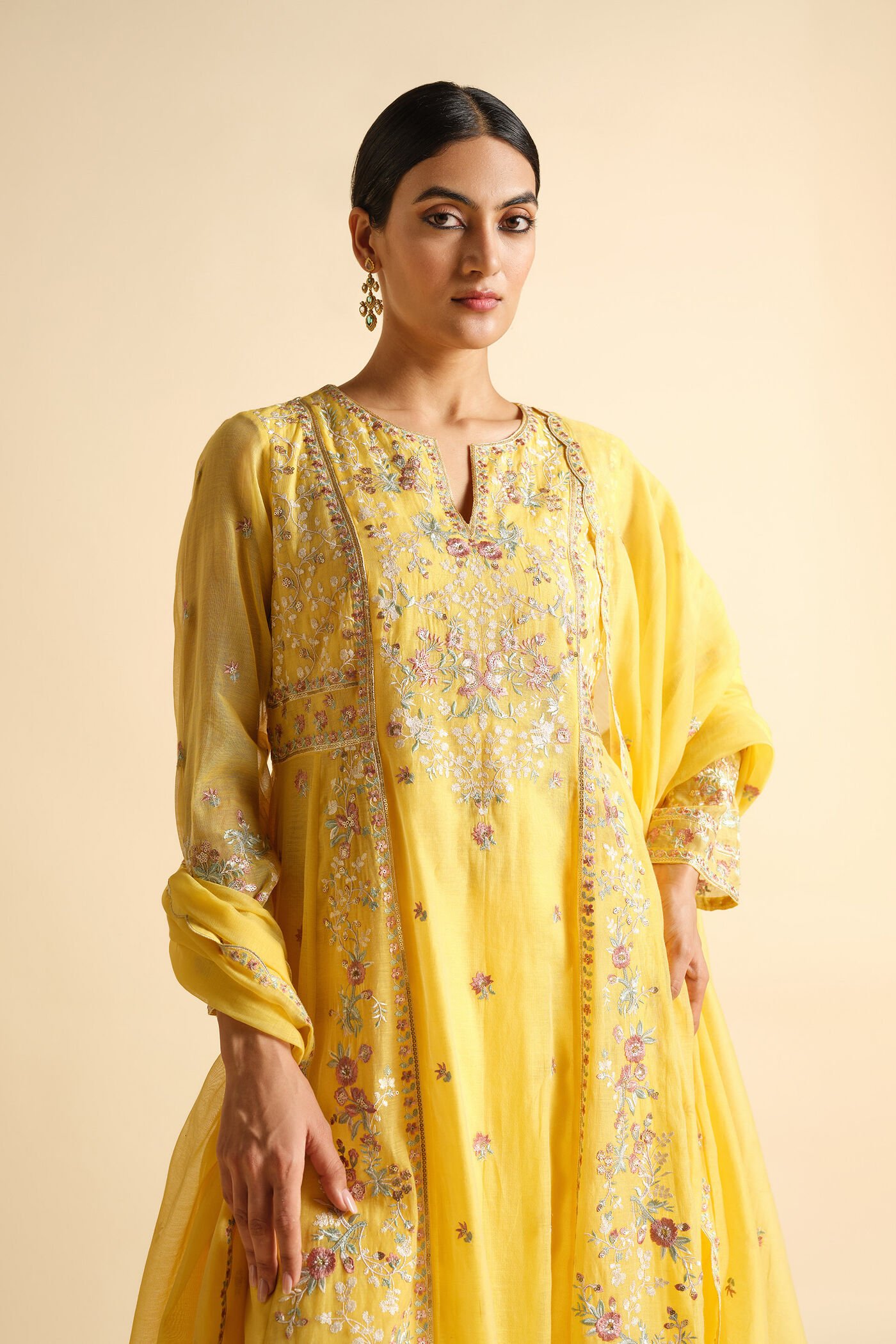 Yellow Cotton Kurta Set