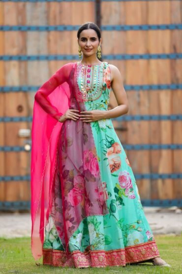 Bahar Long Kurta Dress with Dupatta