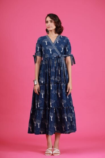 Indigo Hand-block Printed Dress