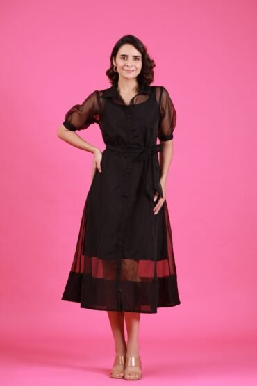 Statement Jacket Style Black Dress