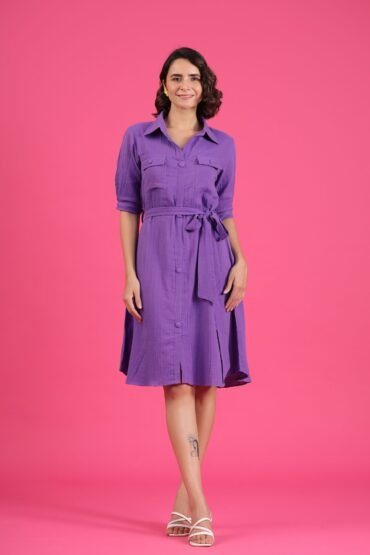 Violet Knee Length Dress