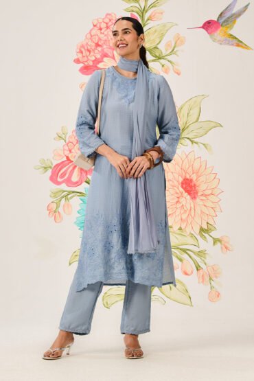 Shaivya Spa Embroidered Suit Set with Dupatta