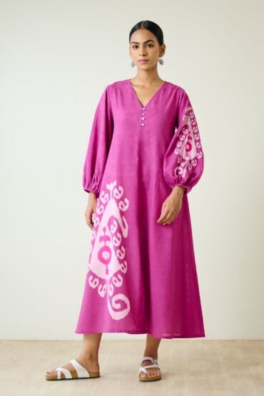 Mabel Slub Cotton Maxi Dress - Pink
