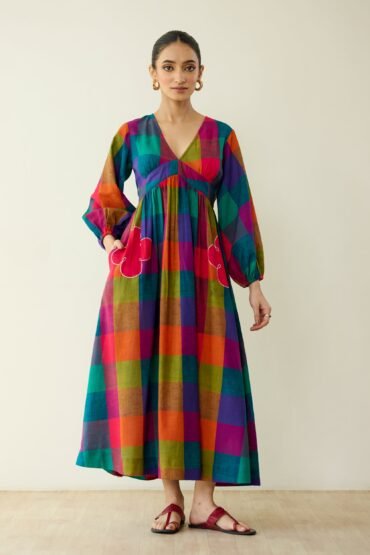 Mira Pure Slub Cotton Dress - Multicolour