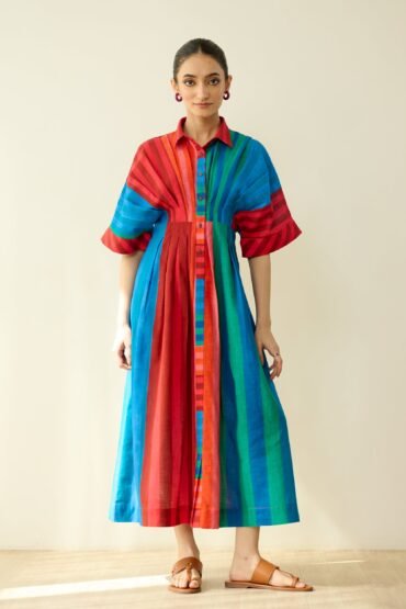 Sunset Pure Slub Cotton Dress - Multicolour