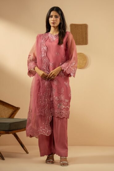 Embroidered Organza Stitched 3 Piece Suit