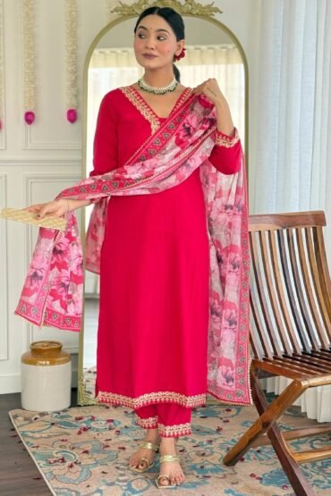Enchanting Pink Embroidered Viscose Traditional Pant Suit With Blouse