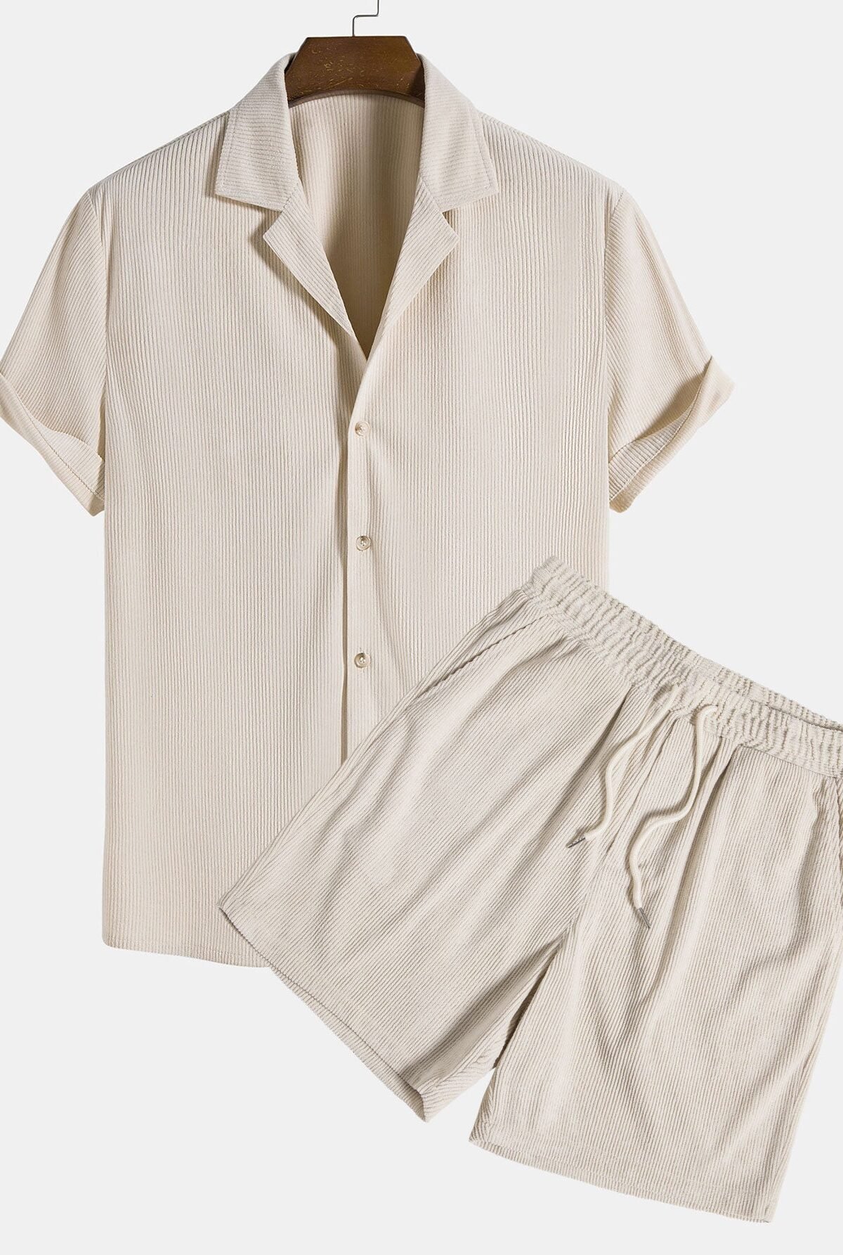 Short Sleeve Corduroy Revere Shirt & Corduroy Shorts