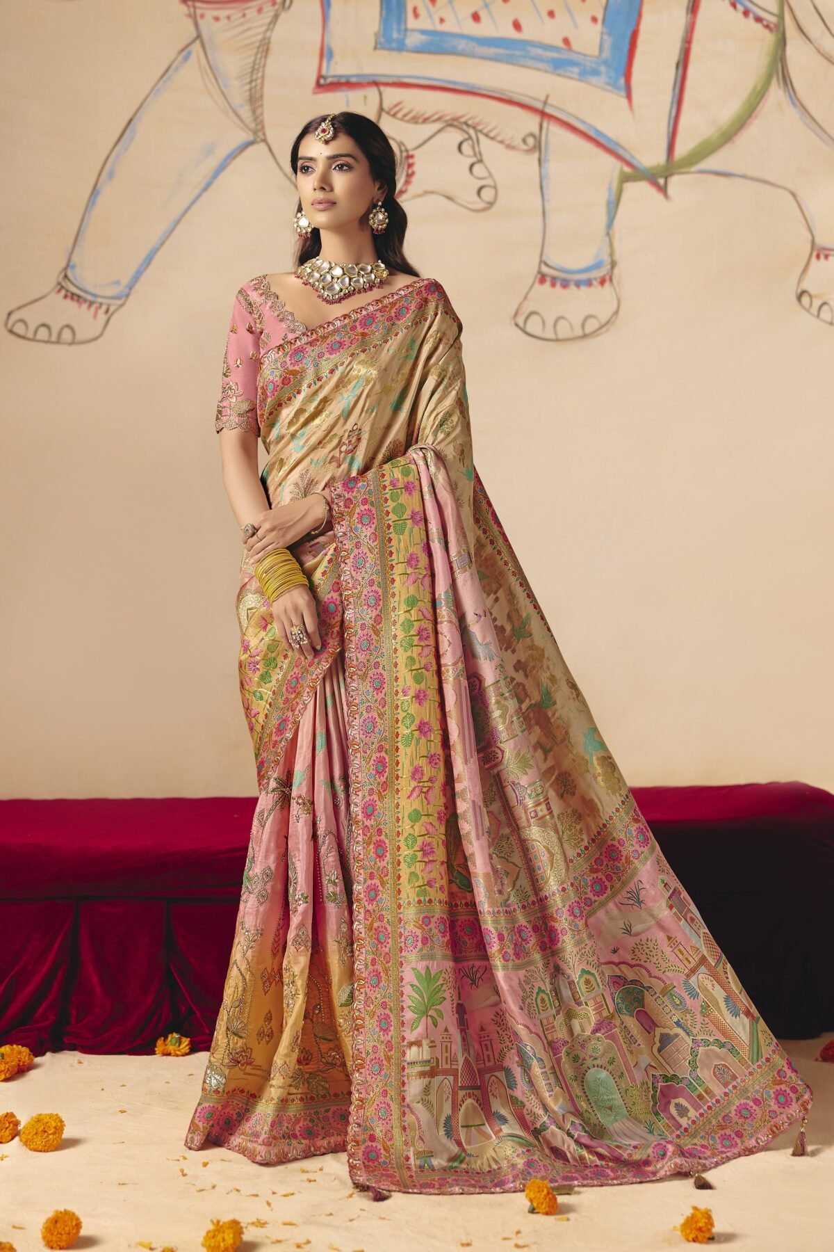 Rang Charm Embellished Dola Silk Saree