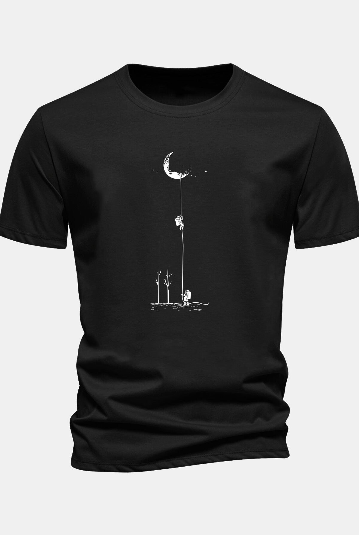 Regular Fit Lunar Astronaut Print Cotton T-Shirt