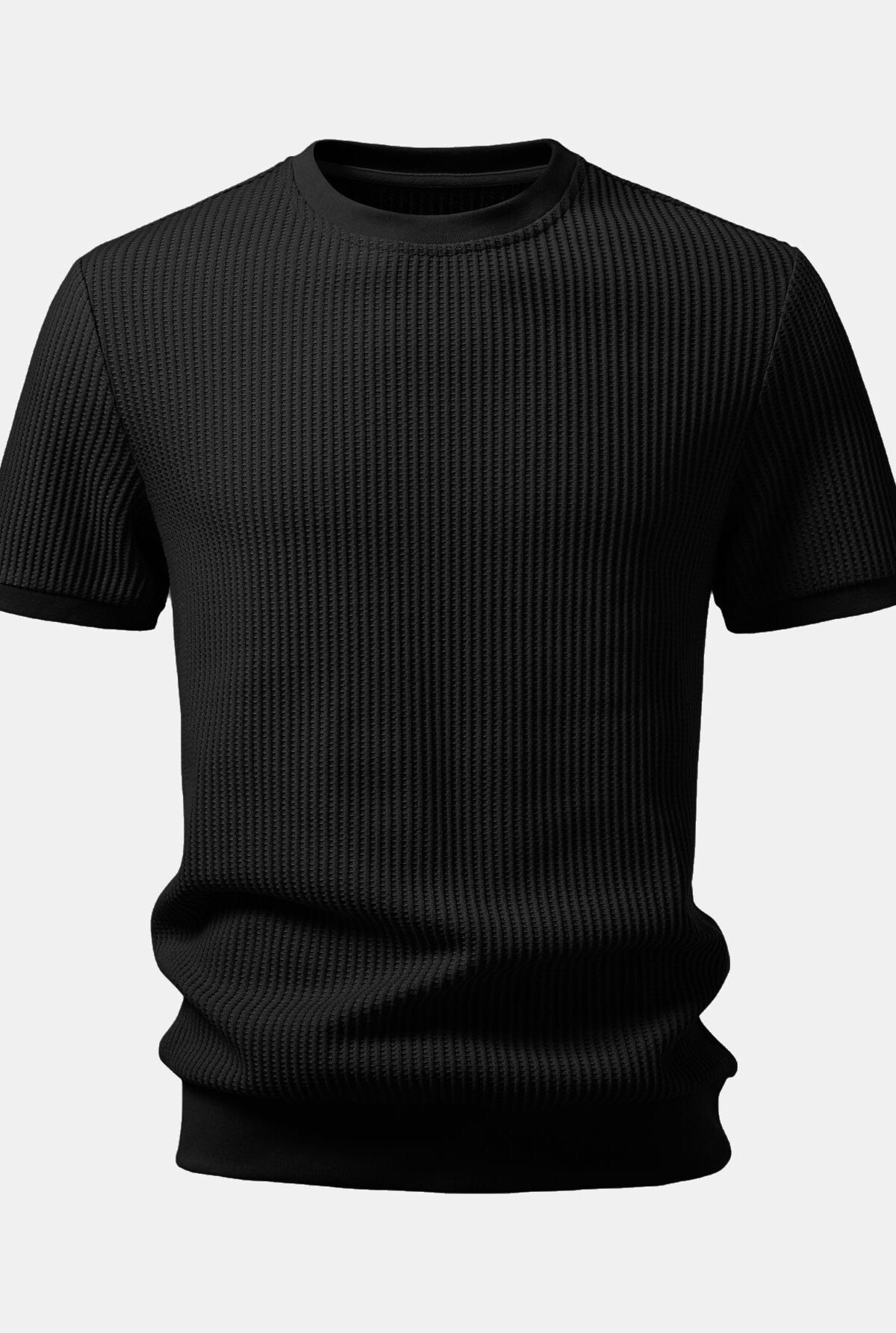 Waffle Ribbed Hem T-Shirt