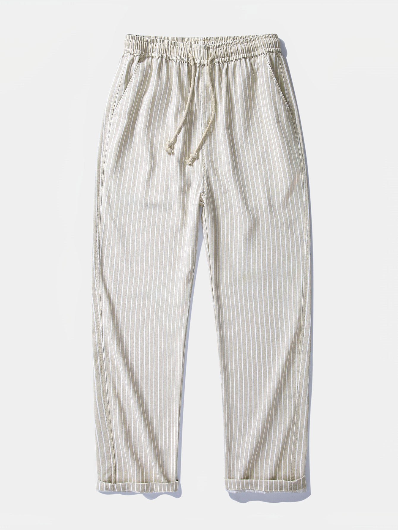 Stripe Straight Leg Linen Pants