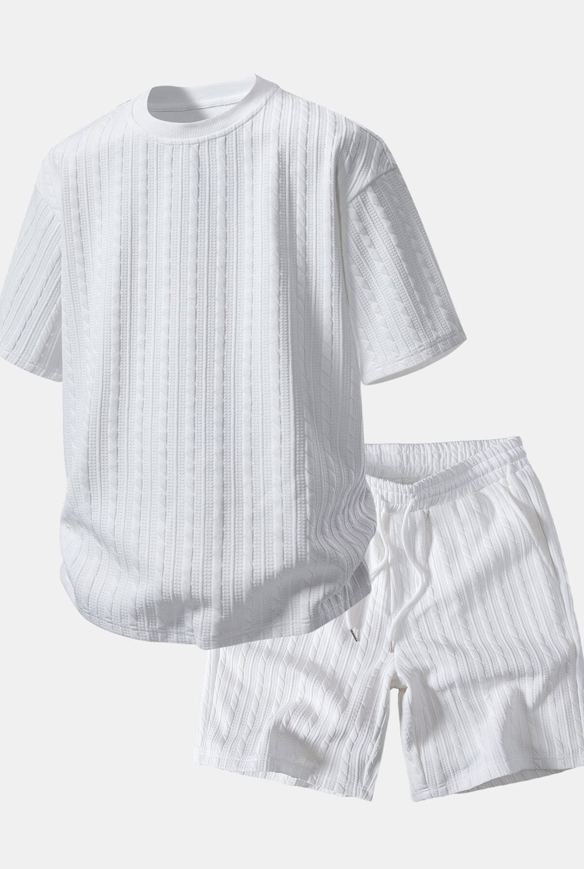 Relax Fit Twisted Jacquard T-Shirt & 7? Shorts Set