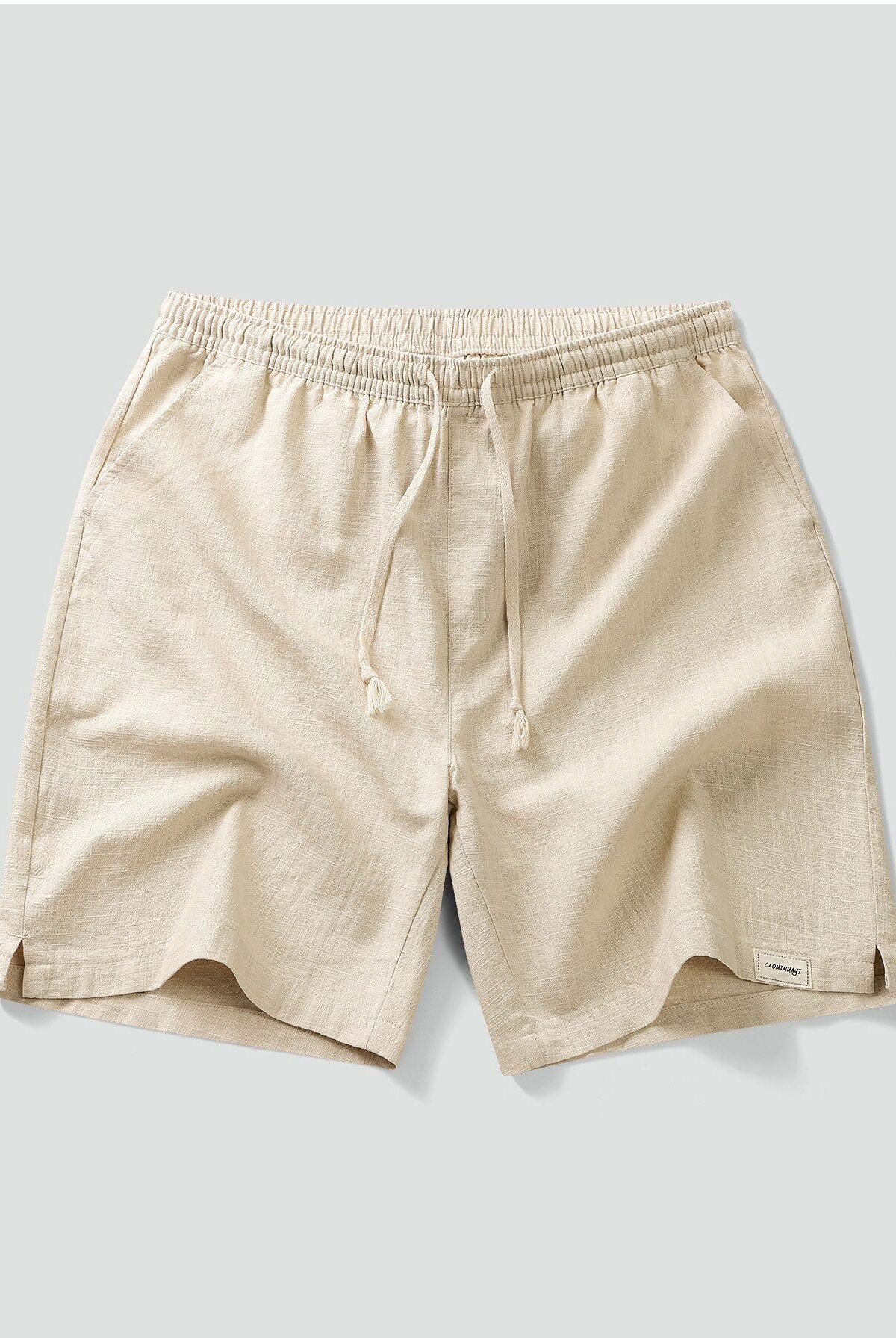 Linen Cotton Blend Drawstring Shorts