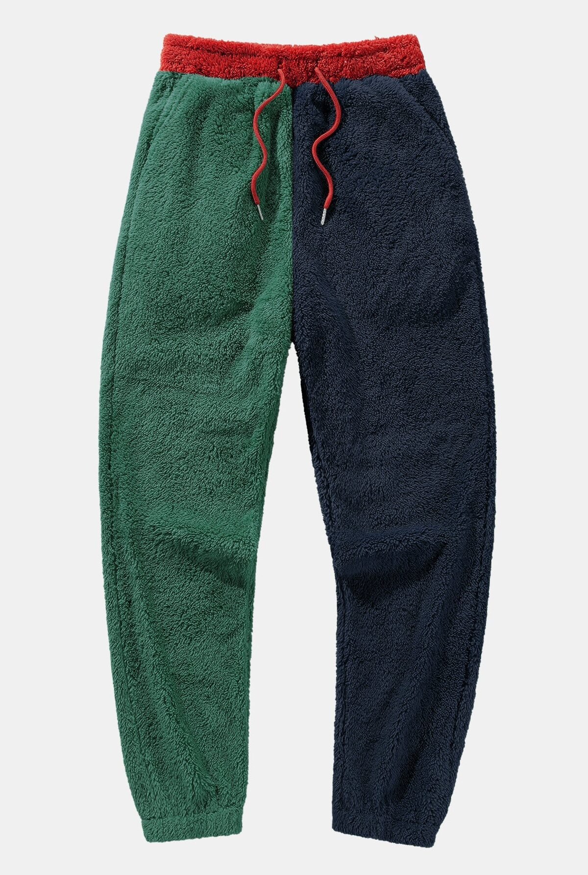 Color Block Teddy Jogger Pants