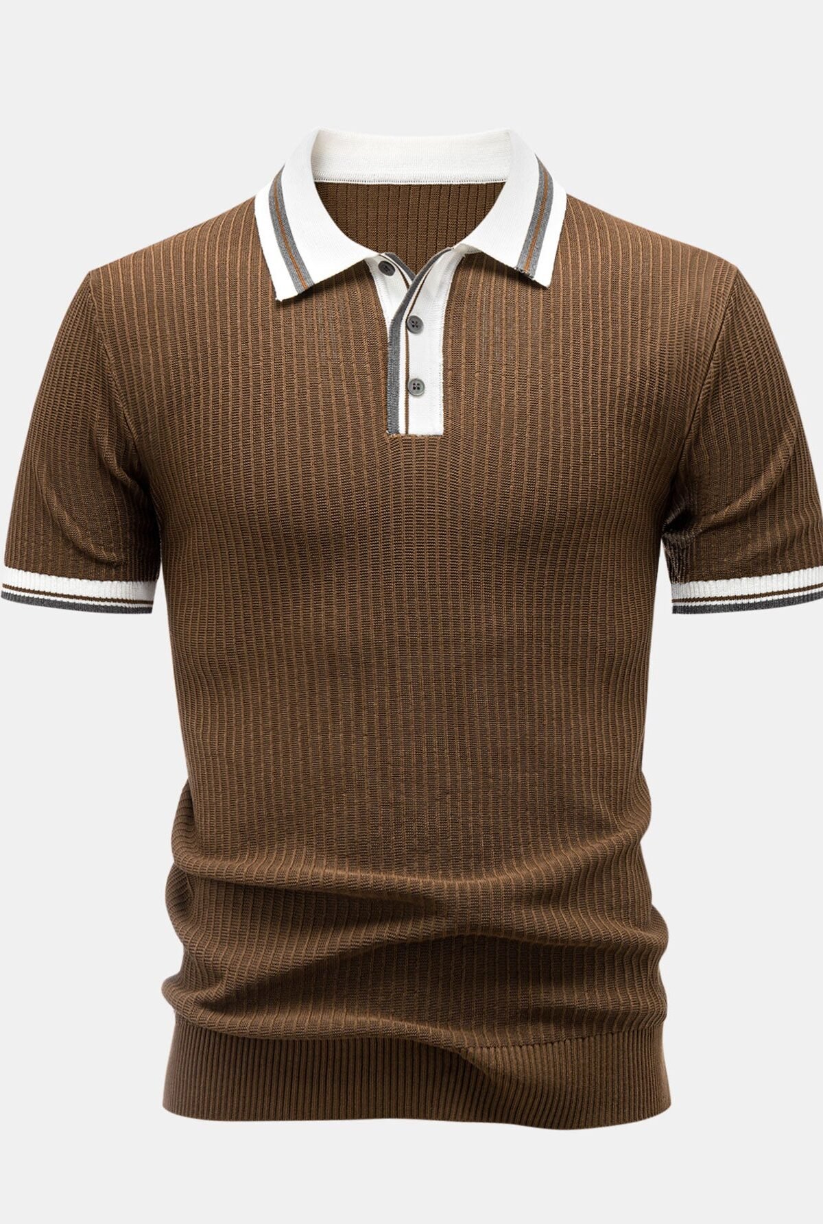 Contrast Trim Knit Polo Shirt