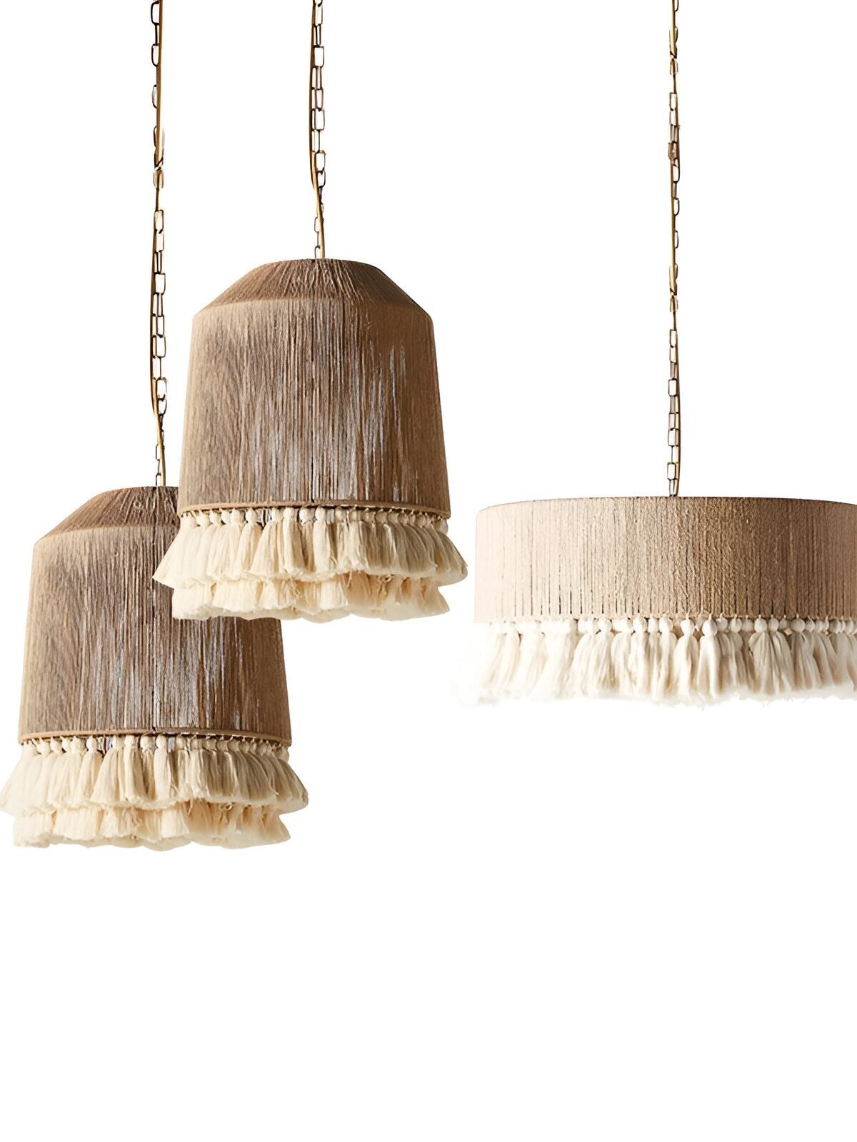 Bohemian Vintage Hemp Rope Tassel Chandelier