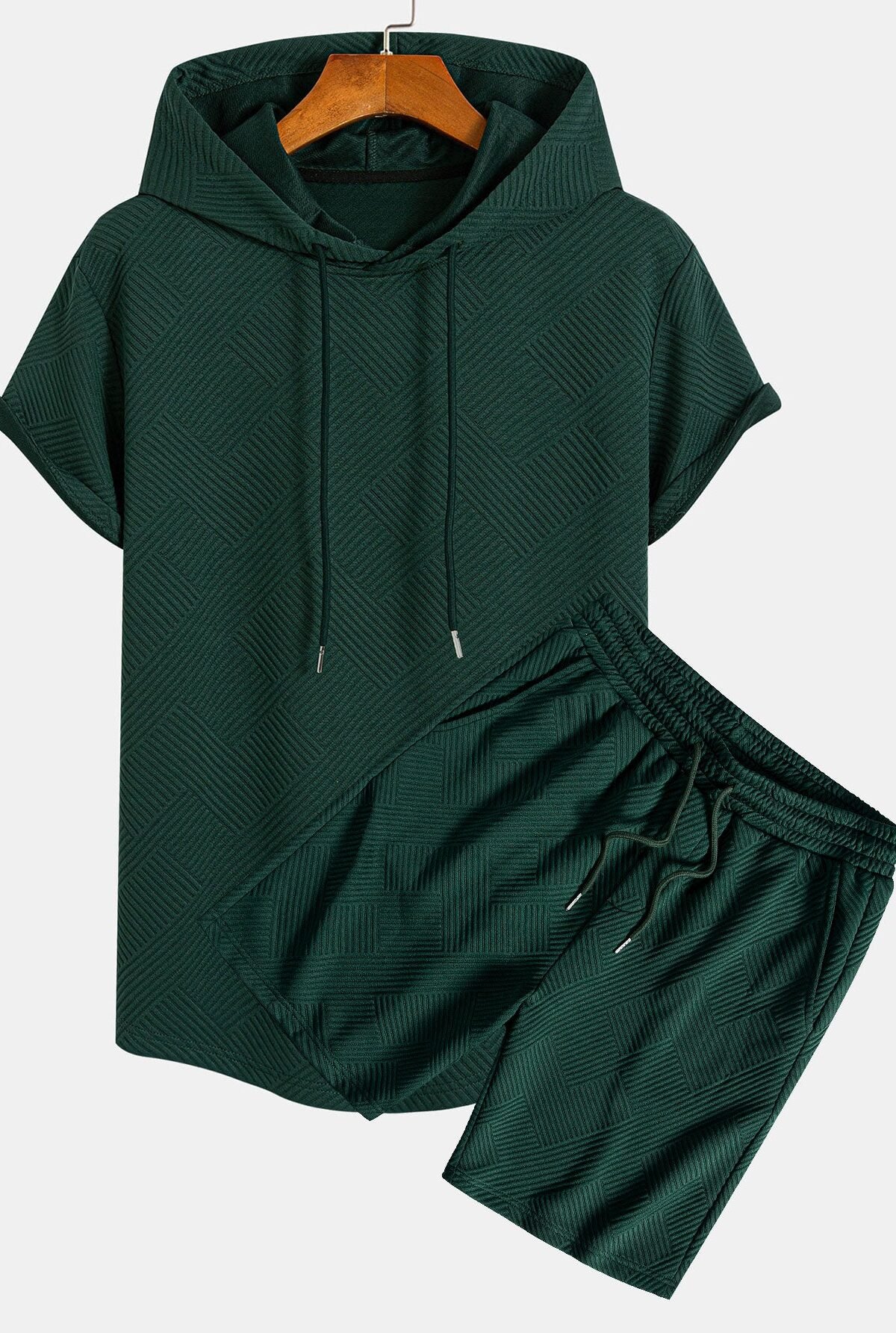 Striped Jacquard Hooded T-Shirt & Shorts