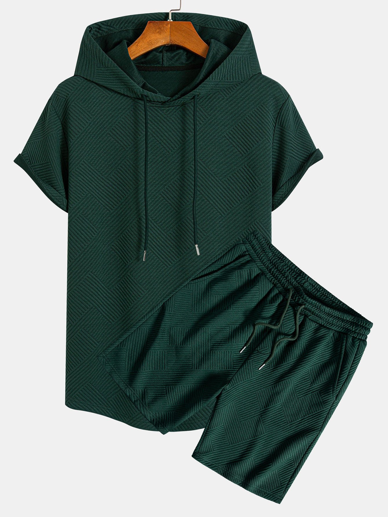 Striped Jacquard Hooded T-Shirt & Shorts