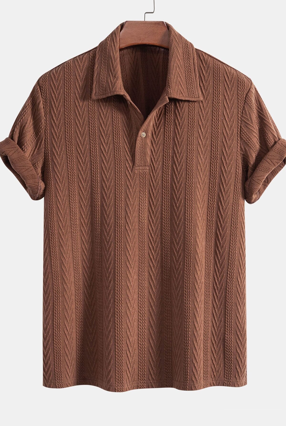 Knitted Geometric Jacquard Polo