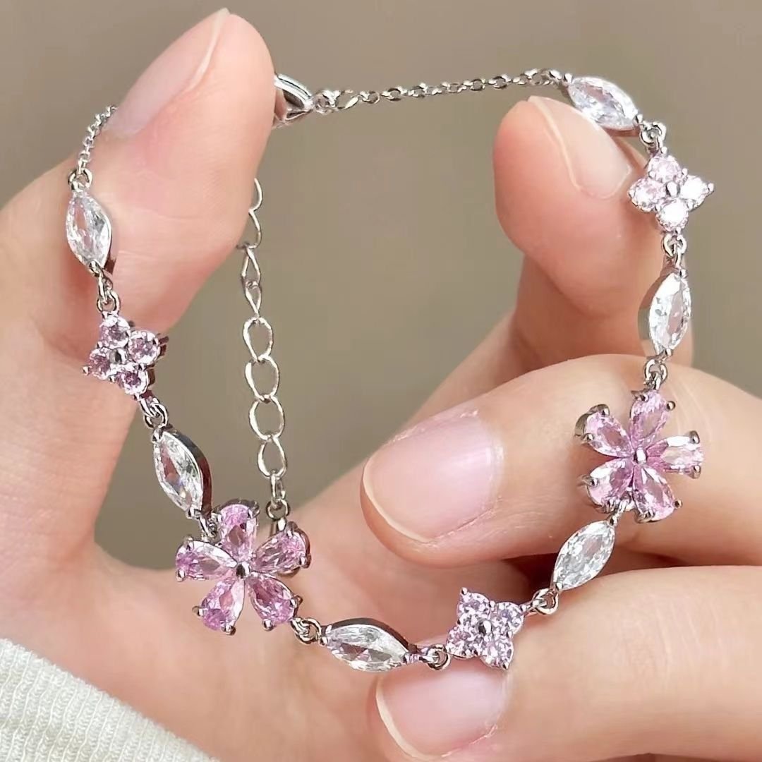 Pink CrystRich Stylo Blossom Bracelet