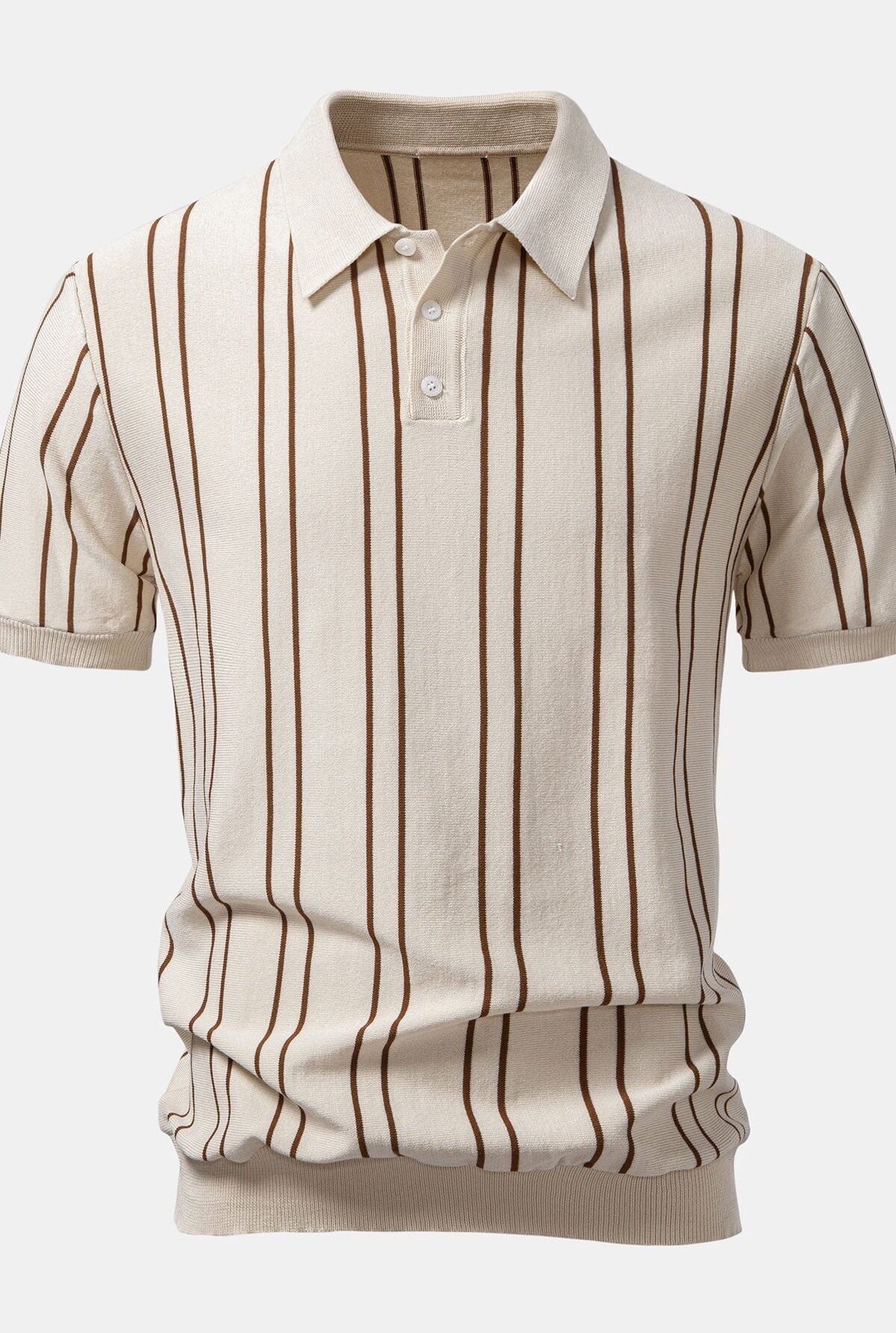 Striped Knitted Polo Shirt