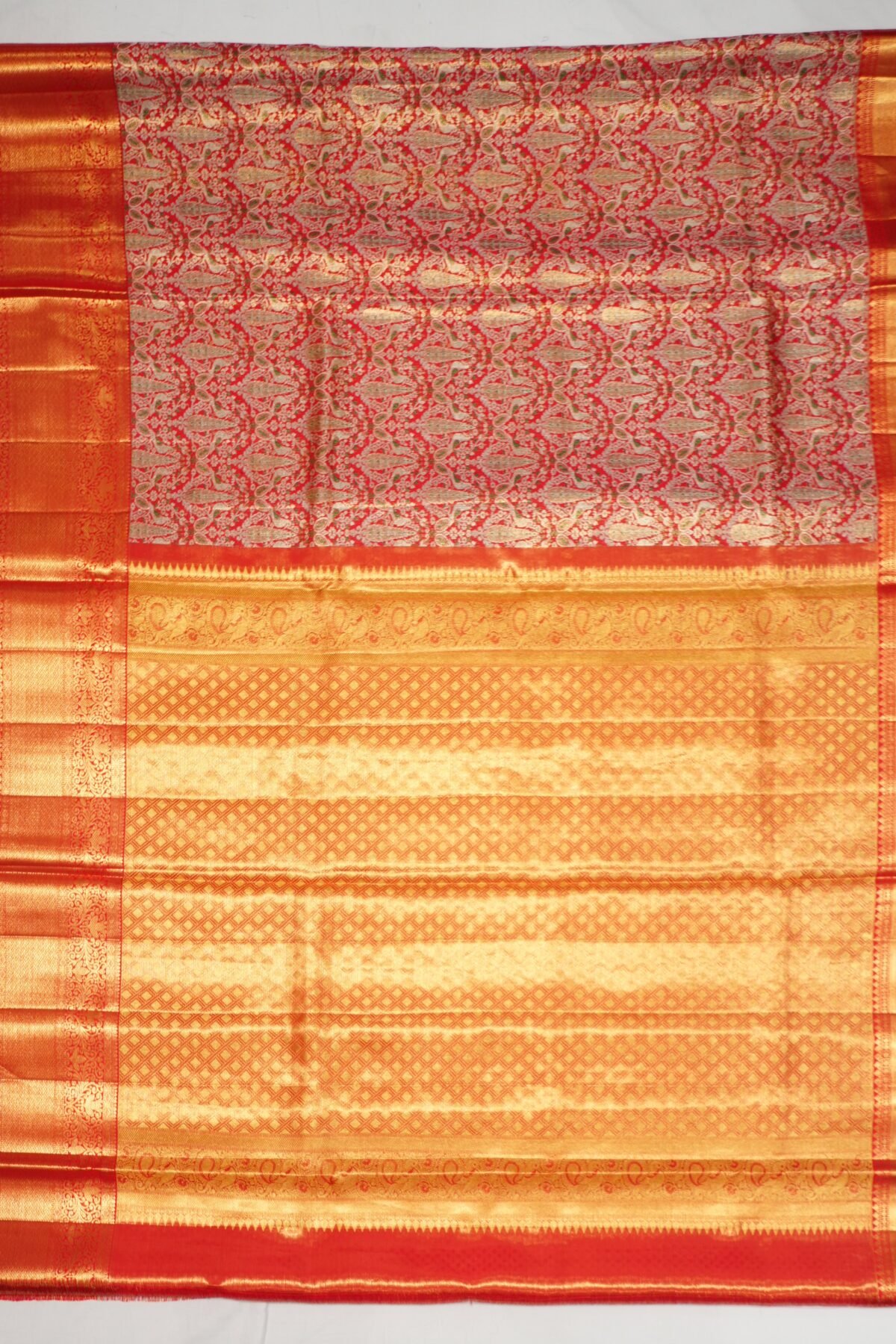 Red Kanchi Handloom Tissue Saree