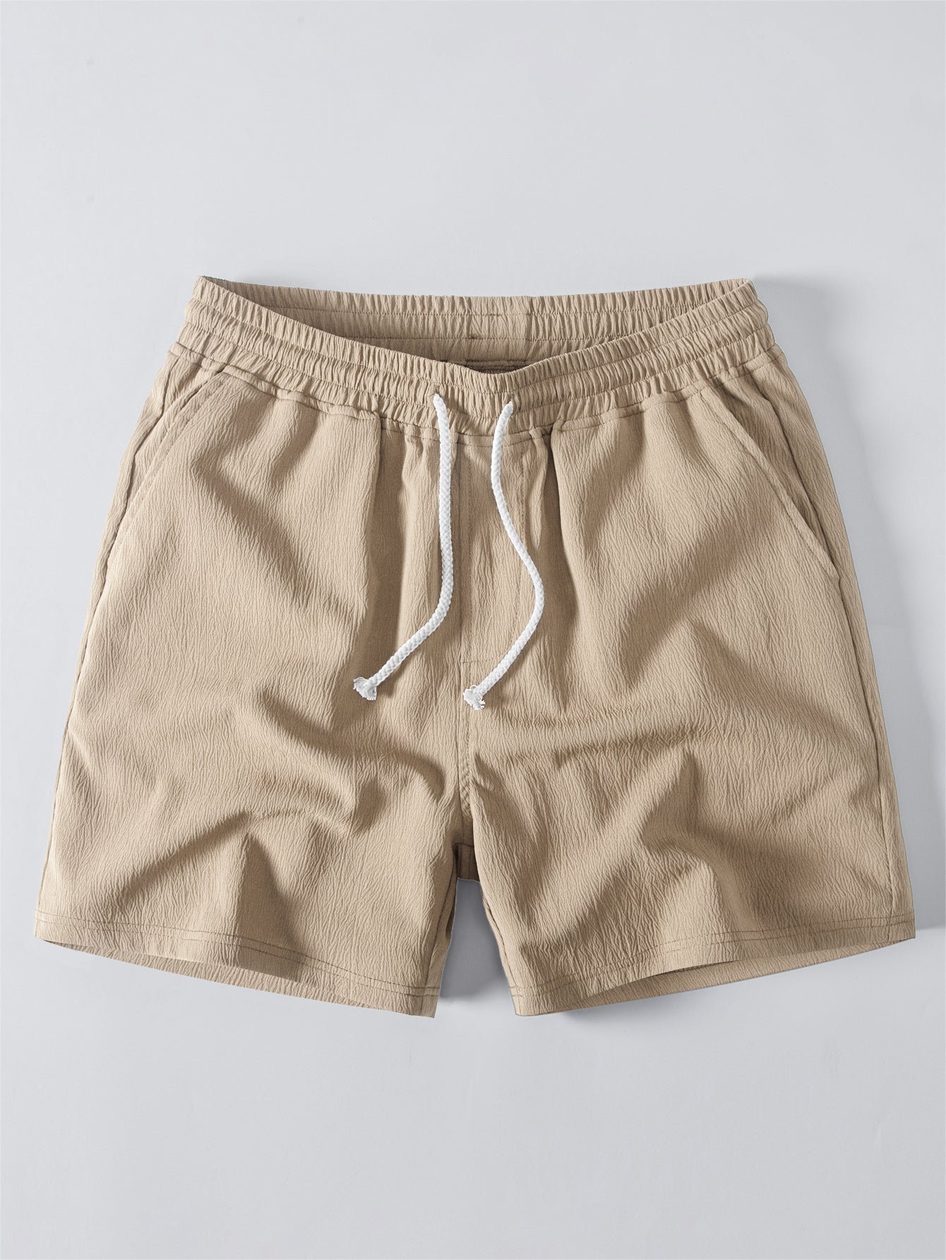Crinkle Textured Drawstring 5" Shorts