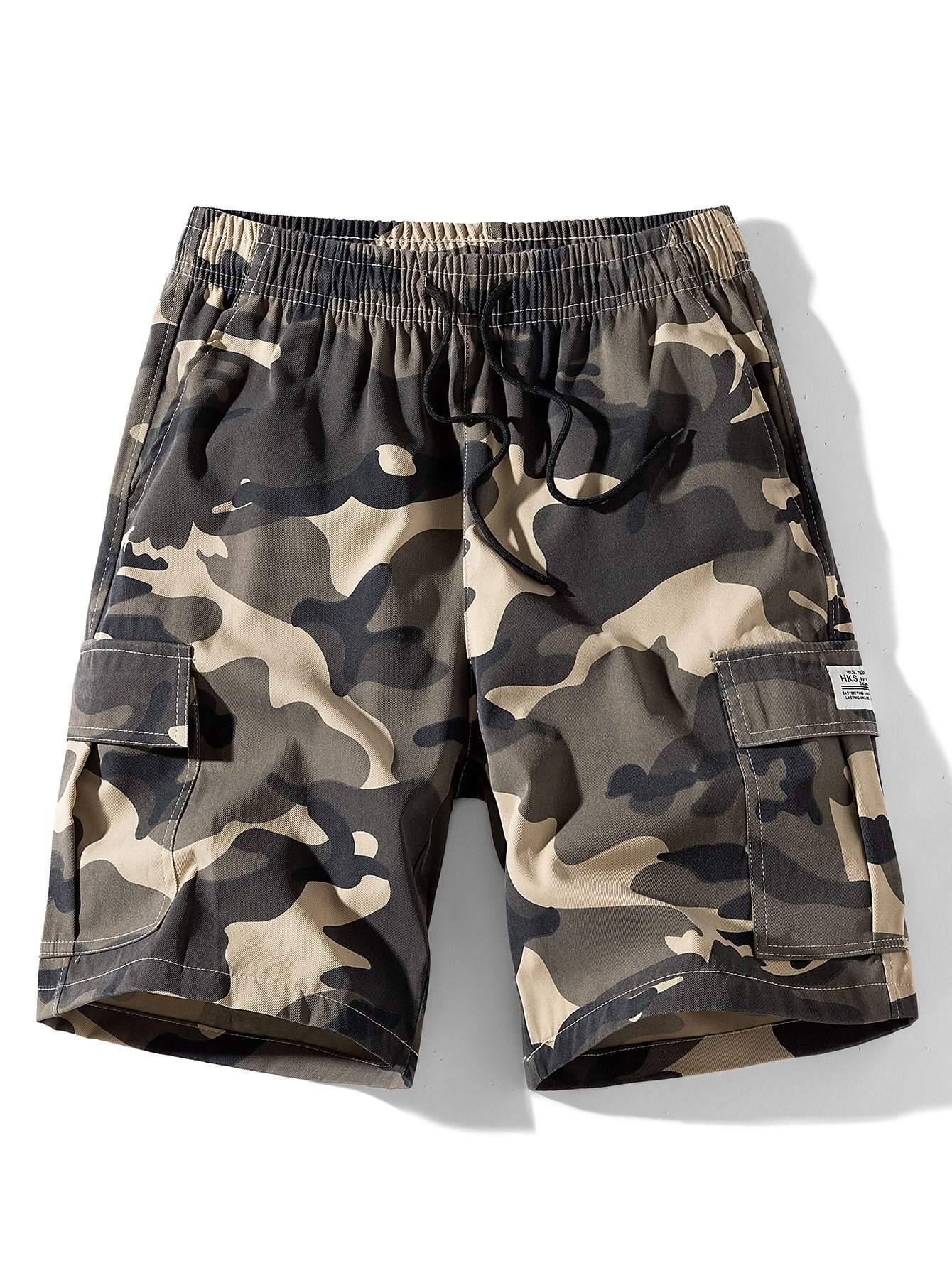 Camouflage Drawstring Cargo Shorts
