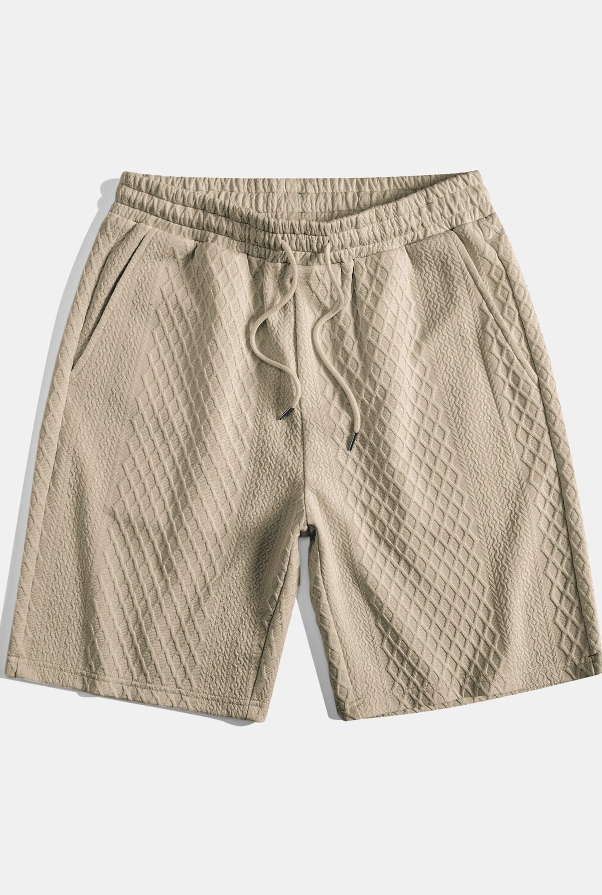 Diamond Geometric Jacquard Drawstring Shorts